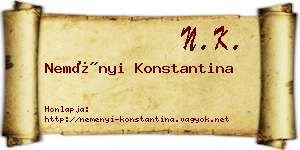 Neményi Konstantina névjegykártya